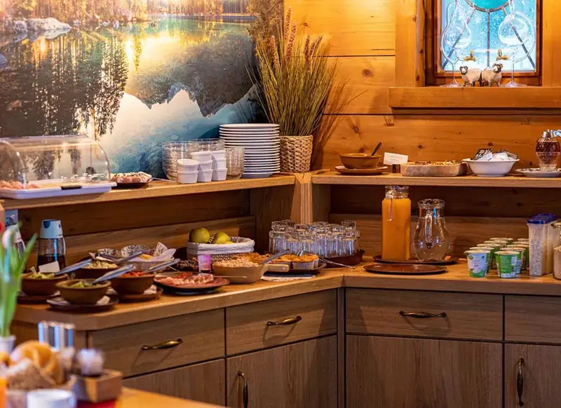Das Frühstücksbuffet im Lampllehen